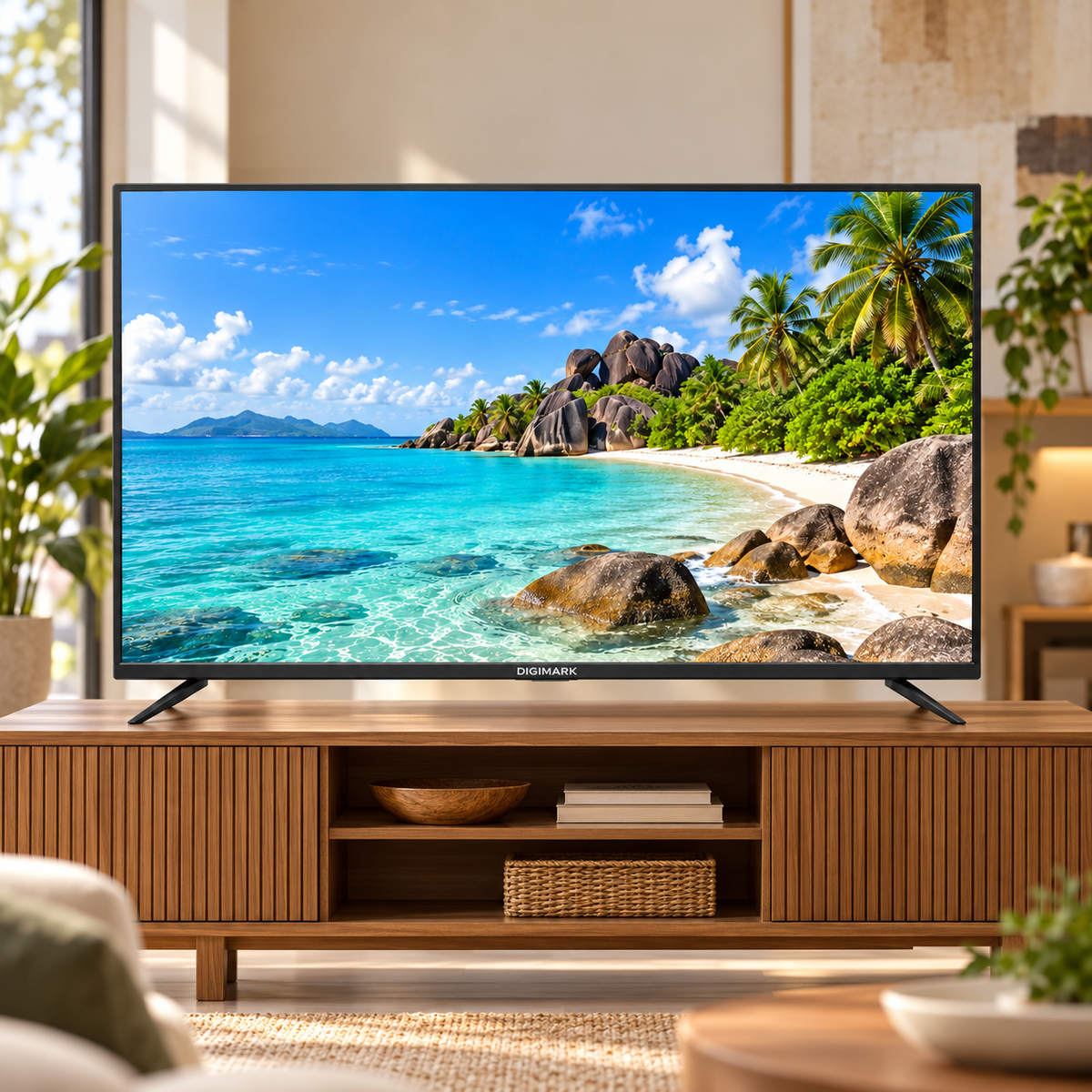 Digimark 55-inch Smart TV in a lounge setting