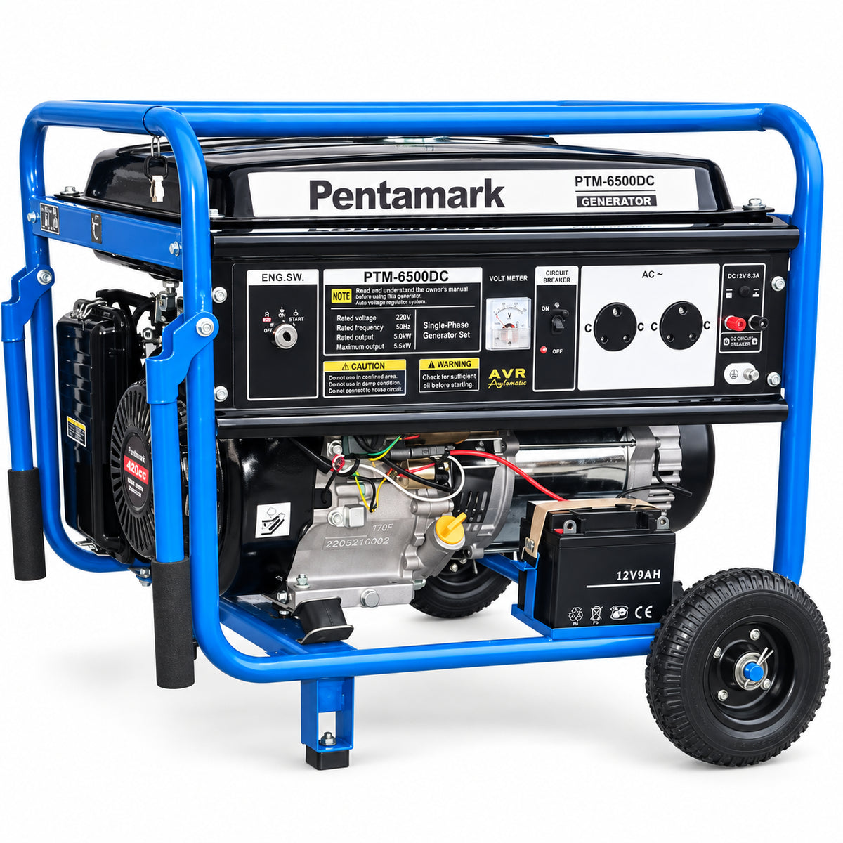 Pentamark PTM-6500DC 5000W 420cc Petrol Generator with Electric Start