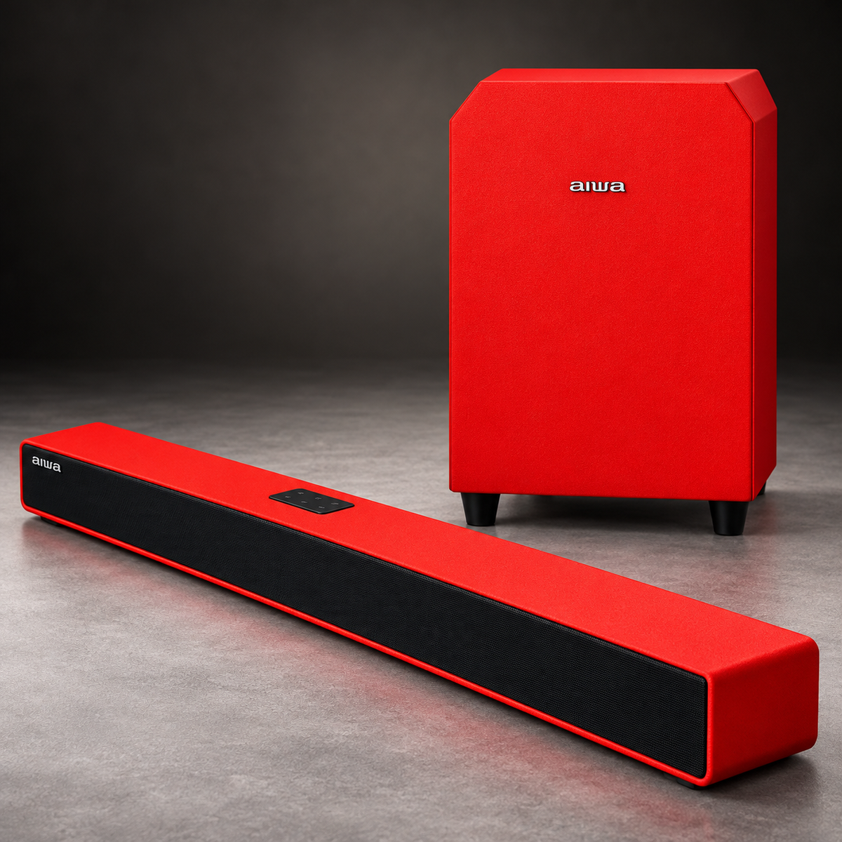 Aiwa AW-SB062 Sound Pro Soundbar with Bass Speaker – Red