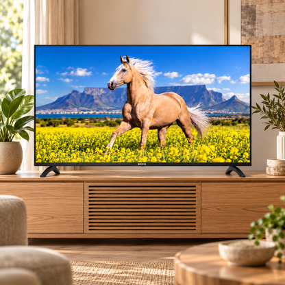 ECCO 55-inch UHD Google TV in a lounge setting
