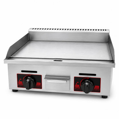 Gas flat top griller with two controls
